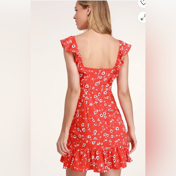 Lulu's Red Ruffled A-line Sundress - Picture 2 of 7